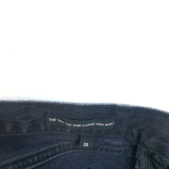 Aritzia Denim Forum The '90s Mid Rise Cargo Mini Denim Jean Skirt Black Eyeliner - Picture 6 of 7